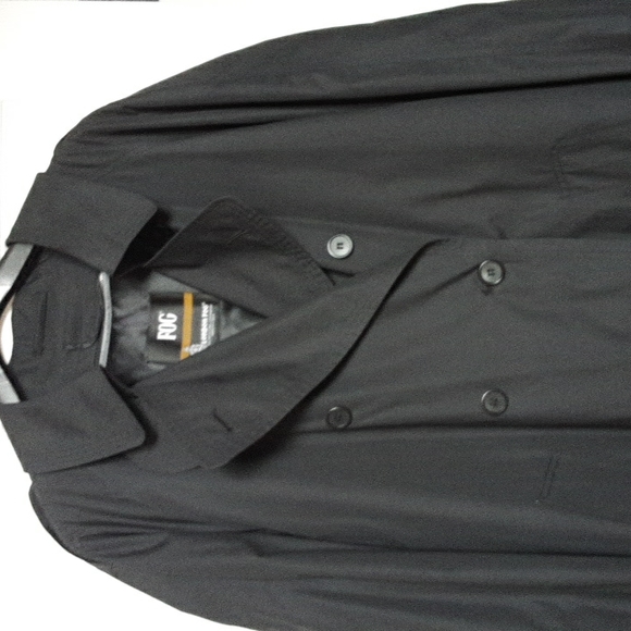 LONDON FOG MENS 44R LINED TRENCHCOAT BLACK/Belted - Picture 3 of 16